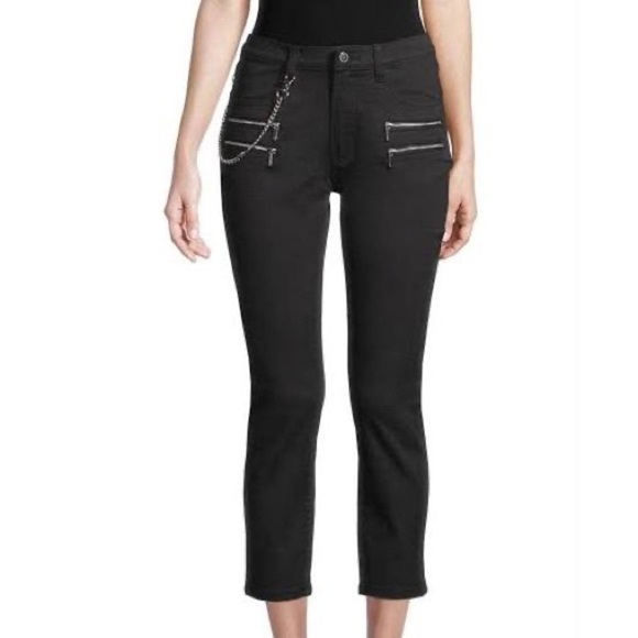 WeWoreWhat Womens Black Rocker Low Rise Jeans Size 24 NWT - Picture 1 of 6